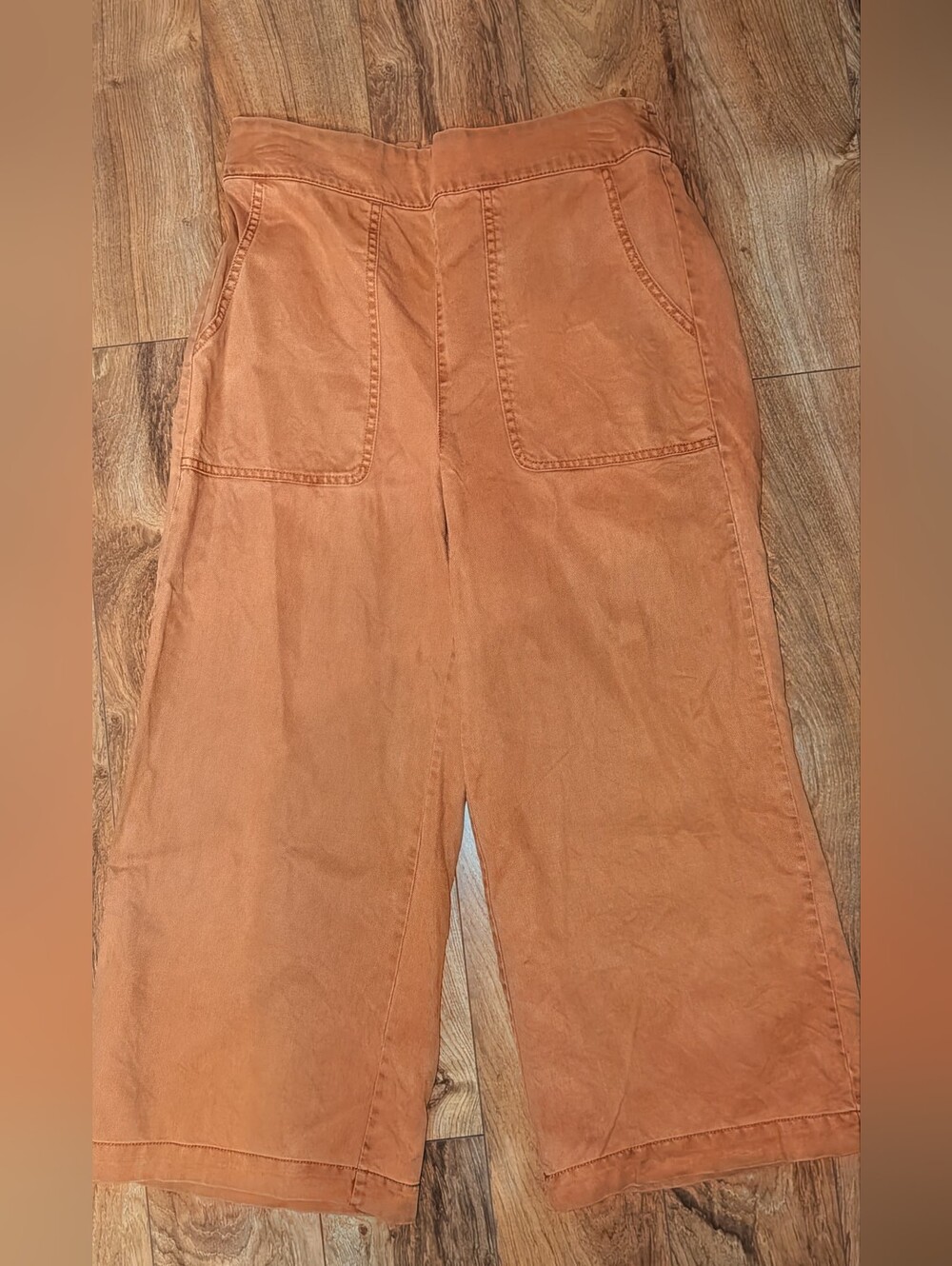 Nicole Miller Tan Utility Gaucho Pants with Elastic Waist